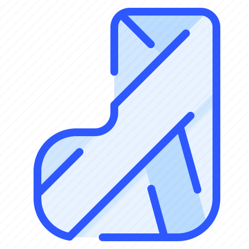 Boken, bone, cast, gypsum, leg icon - Download on Iconfinder