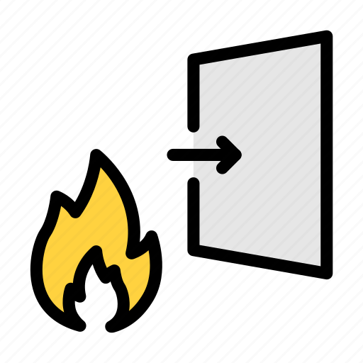 Fire, emergency, safety, exit, outdoor icon - Download on Iconfinder