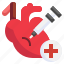 inject, syringe, heart, dangerous, healthcare, medical, emergency 