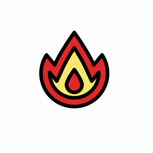 Danger, emergency, fire, flame, lineicons, red icon - Download on Iconfinder