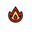 danger, emergency, fire, flame, lineicons, red 