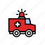 aid, emergency, first, help, hospital, lineicons, truck 