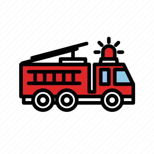 Alert, danger, emergency, fire, firetruck, lineicons, truck icon - Download on Iconfinder