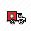 aid, emergency, first, help, lineicons, service, truck