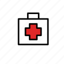 aid, emergency, first, help, kit, lineicons, medical