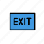board, direction, emergency, exit, lineicons, orientation, sign 