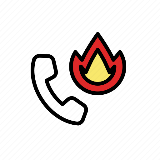 Accident, disaster, emergency, fire, lineicons, phone, urgent icon - Download on Iconfinder