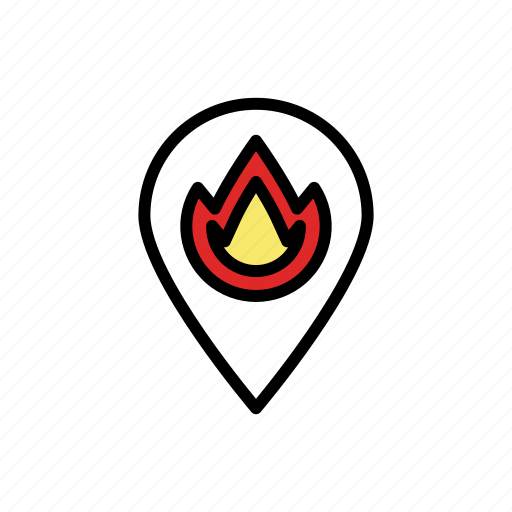 Emergency, fire, lineicons, location, pin, place, pointer icon - Download on Iconfinder