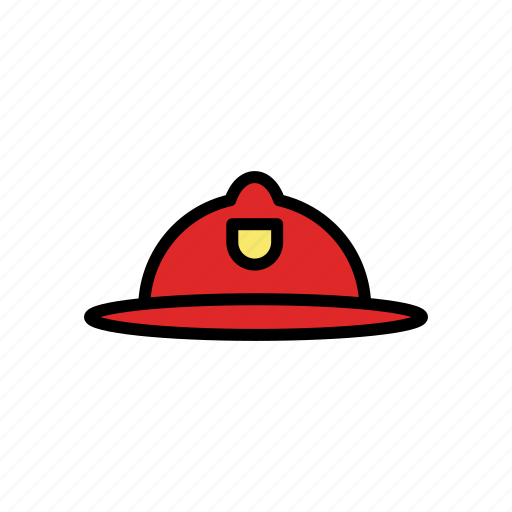Care, emergency, firefighter, hat, lineicons, red, security icon - Download on Iconfinder