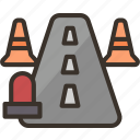 road, emergency, cone, traffic, warning