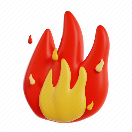 Fire, hot, burn, heat, flame, bonfire, light 3D illustration - Download on Iconfinder