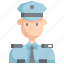 avatar, man, police, policeman, profile, user 