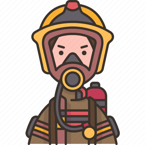 Firefighter, fireman, rescue, service, uniform icon - Download on Iconfinder