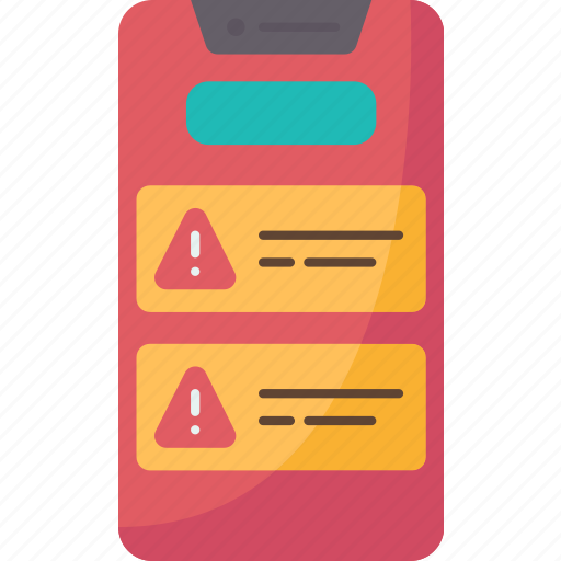 Disaster, warning, message, alert, mobile icon - Download on Iconfinder