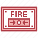 fire, button, alarm, red