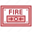 fire, button, alarm, red 