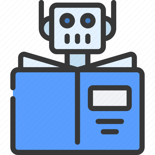 Machine, learning, robot, learn, book, tech icon - Download on Iconfinder