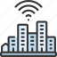 smart, city, town, buildings, real, estate, wifi 