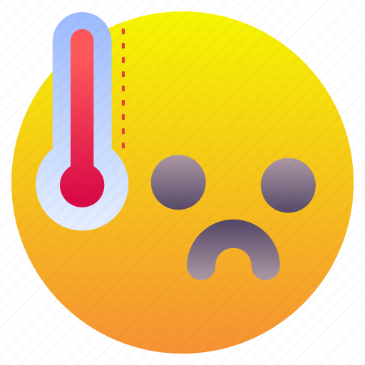 Fever, high, temperatures, temperature, emoticon icon - Download on Iconfinder