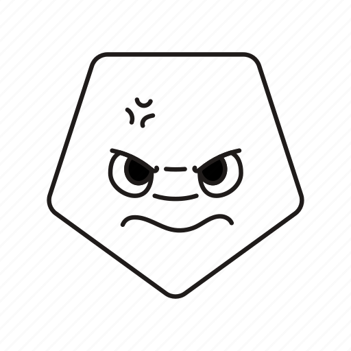 Feeling, angry, red, pentagonal icon - Download on Iconfinder