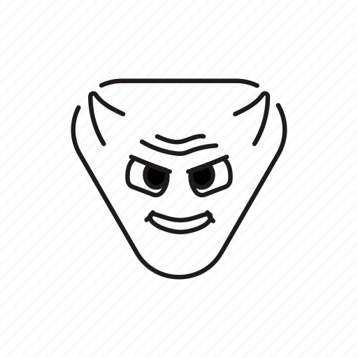 Gloating, red, triangular, mockery icon - Download on Iconfinder