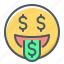 dollar, emoji, money 
