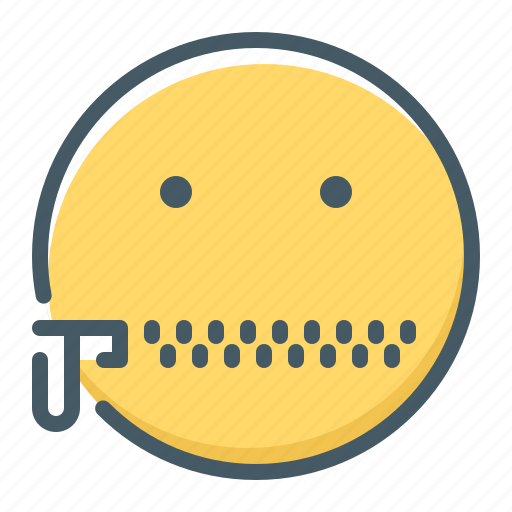 Emoji, lips, speechless, zipped icon - Download on Iconfinder