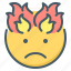 emoji, burnout, fire 
