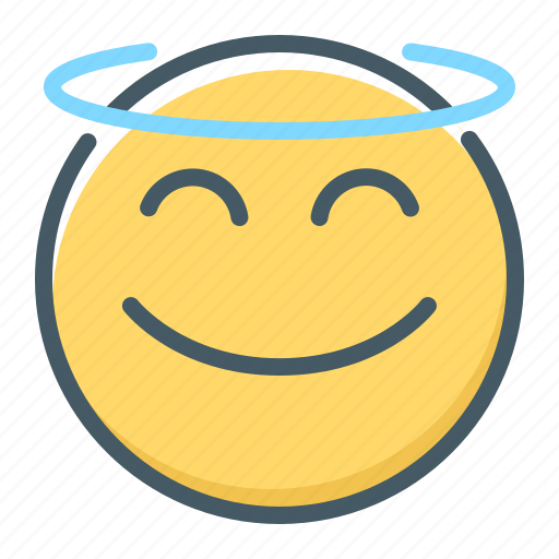 Kind, smile, emoji, positive, angelic icon - Download on Iconfinder