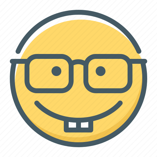 Nerd, bespectacled, smart, emoji icon - Download on Iconfinder
