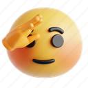 salute, emoji, emoticon, expression, face, emotion, character, sticker 