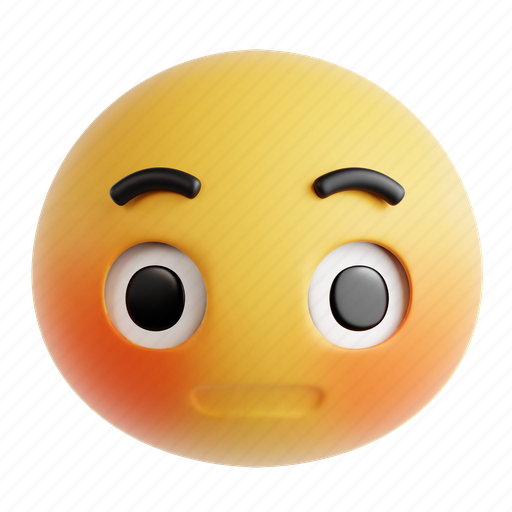 Blushing, emoji, emoticon, expression, face, emotion, character 3D illustration - Download on Iconfinder