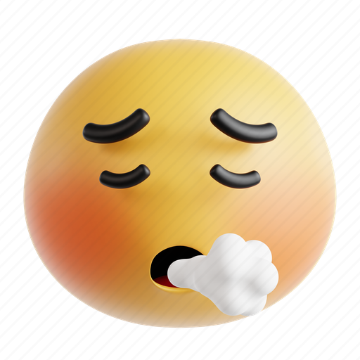 Breathe, emoji, emoticon, expression, face, emotion, character 3D illustration - Download on Iconfinder