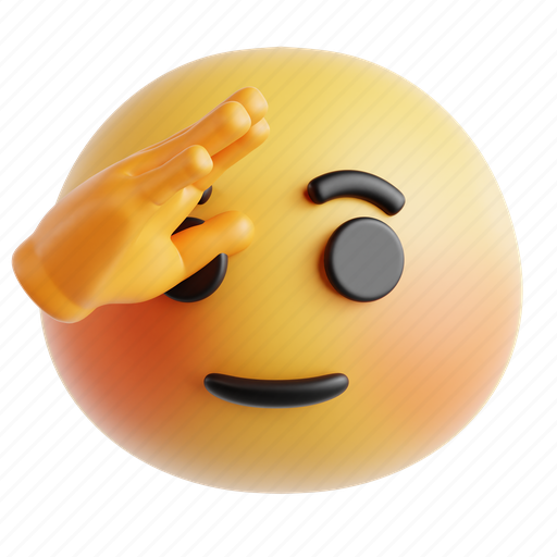 Salute, emoji, emoticon, expression, face, emotion, character 3D illustration - Download on Iconfinder