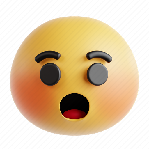 Shocked, emoji, emoticon, expression, face, emotion, character 3D illustration - Download on Iconfinder
