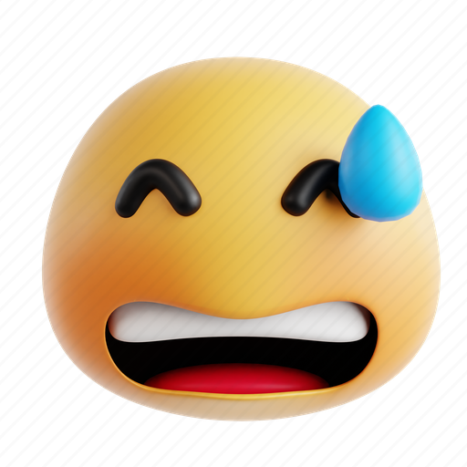 Sweat, emoji, emoticon, expression, face, emotion, character 3D illustration - Download on Iconfinder