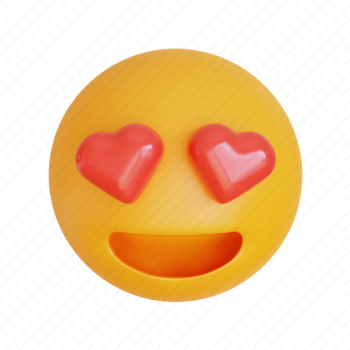 In, love, emoji, emoticon, smiley, emotion, face 3D illustration - Download on Iconfinder