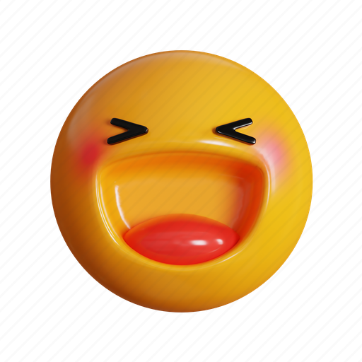 Laugh, emoticon, avatar, emotag, smiley face, emotion 3D illustration - Download on Iconfinder