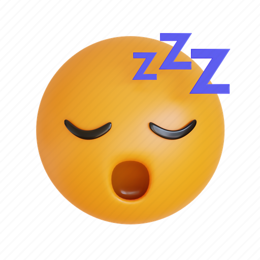 Sleeping, face, emoji, emoticon, smiley, feeling, emotion 3D illustration - Download on Iconfinder