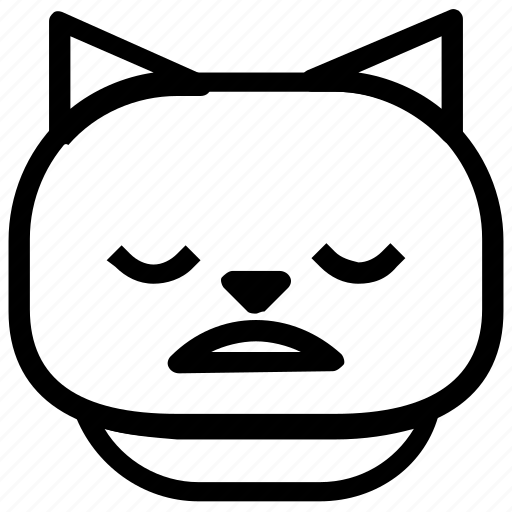 Bored, cat, emoticon icon - Download on Iconfinder