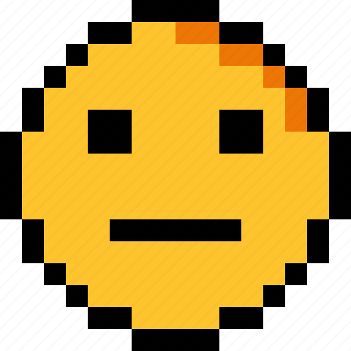 Neutral, pixel art, 8 bit, character, emotion, emoticon, emoji icon - Download on Iconfinder