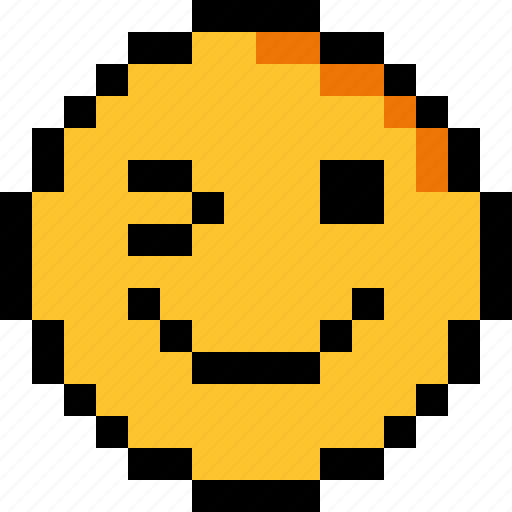 Naughty, pixel art, 8 bit, character, emotion, emoticon, emoji icon - Download on Iconfinder