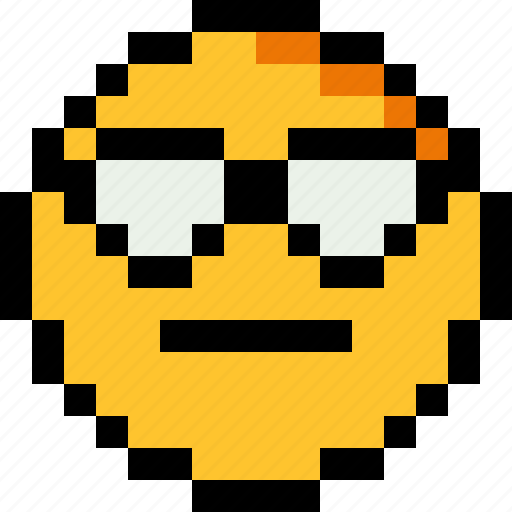 Nerd, pixel art, 8 bit, character, emotion, emoticon, emoji icon - Download on Iconfinder