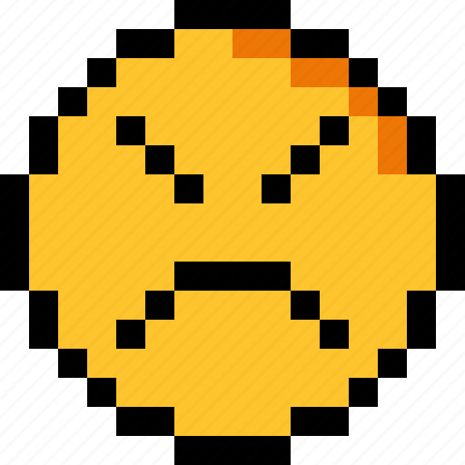 Angry, pixel art, 8 bit, character, emotion, emoticon, emoji icon - Download on Iconfinder