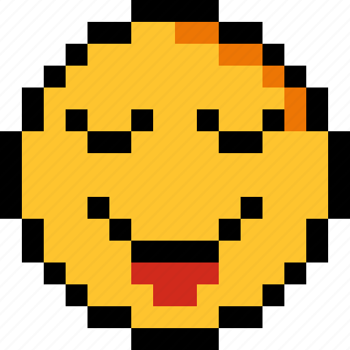 Kidding, pixel art, 8 bit, character, emotion, emoticon, emoji icon - Download on Iconfinder