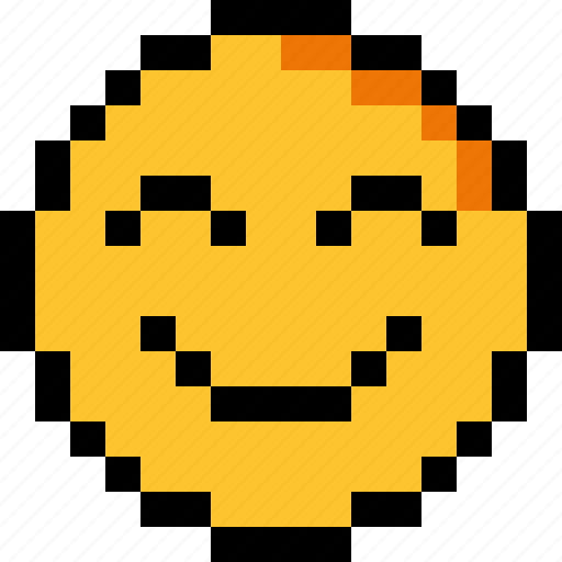Happy, pixel art, 8 bit, character, emotion, emoticon, emoji icon - Download on Iconfinder