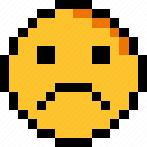 Sad, pixel art, 8 bit, character, emotion, emoticon, emoji icon - Download on Iconfinder