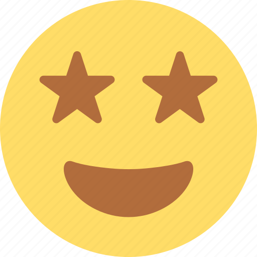 Emoji, emoticon, emotion, grin, smiley, stars, sticker icon - Download on Iconfinder