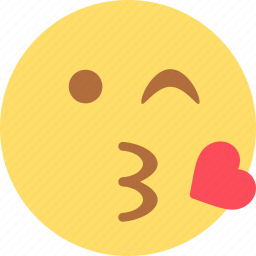 Emoji, expression, heart, kiss, smiley, sticker, wink icon - Download on Iconfinder