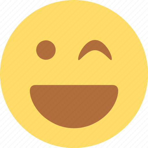 Emoji, emoticon, emotion, laugh, smiley, sticker, wink icon - Download on Iconfinder